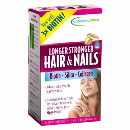 Applied Nutrition, Longer Stronger Hair And Nails, 60 Liquid Softgels