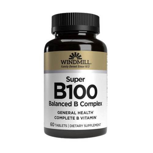 Windmill Health, Vitamin B Complex Super, 60 Tabs