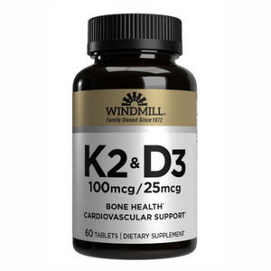 Windmill Health, Vitamin K And Vitamin D3, 60 Tabs