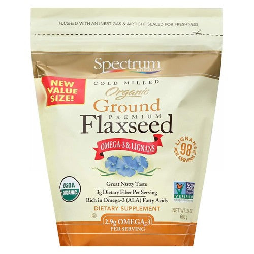 Spectrum Essentials, Organic Cold Milled Ground Premium Flaxseed, 24 Oz