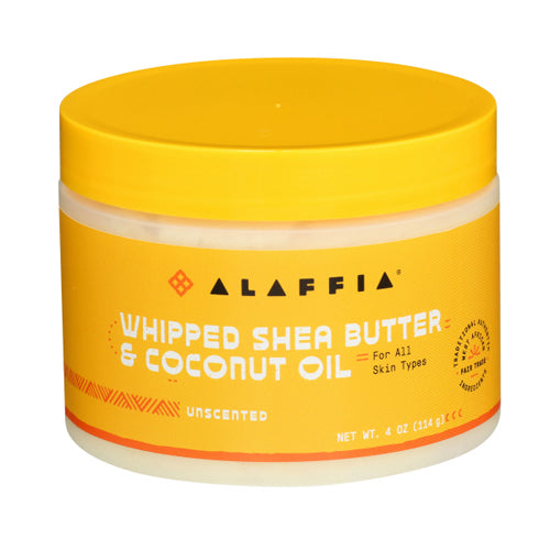 Alaffia, Whipped Shea Butter And Coconut Oil Unscented, 4 Oz