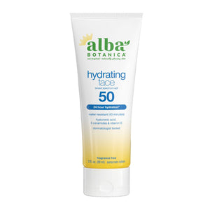 Alba Botanica, Hydrating Face Sunscreen Lotion SPF 50, 3 Oz