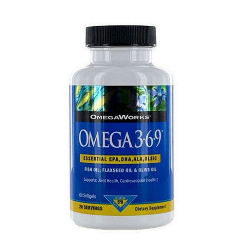 OmegaWorks, Omega 3-6-9, 60 Softgels