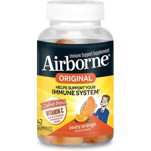 Airborne, Immune Support With Vitamin C And Zinc Zesty Orange, 42 Gummies