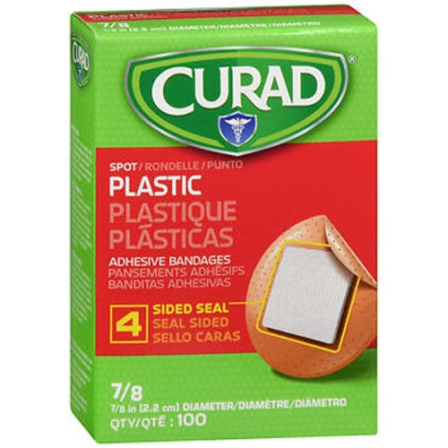 Curad, Plastic Adhesive Bandages Spot, 100 Each