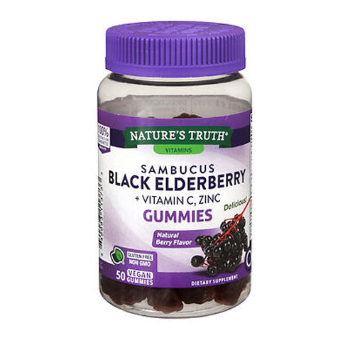 Nature's Truth, Sambucus Black Elderberry + Vitamin C & Zinc Gummies, 50 Gummies