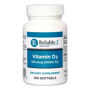 Reliable1, Vitamin D3, 125 Mcg, 100 Softgels