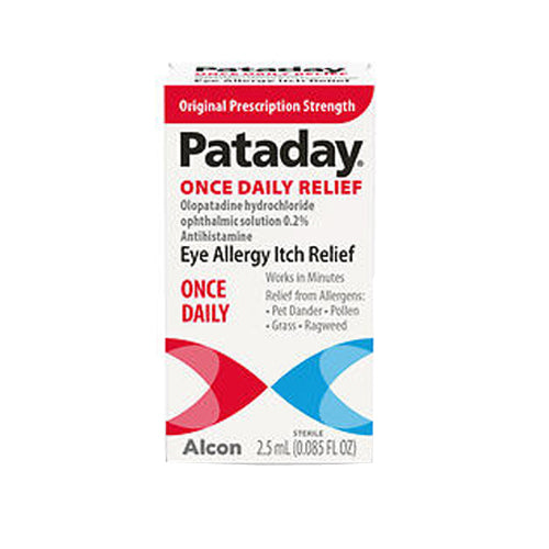 Pataday, Olopatadine Hydrochloride Ophthalmic 0.2% Eye Allergy Itch Relief Solution Once Daily Original, 2.5 ml