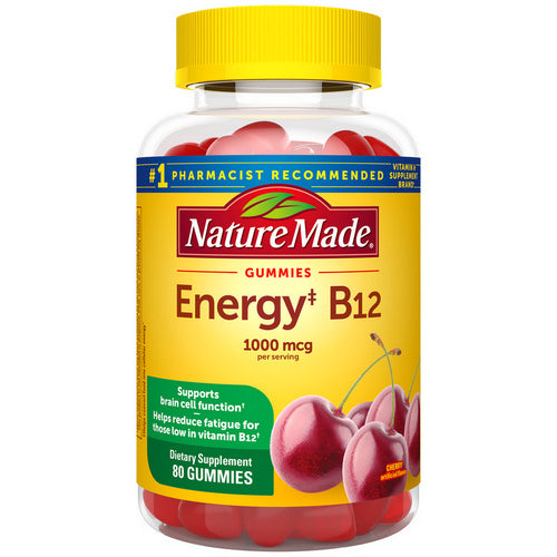 Nature Made, Energy Vitamin B12 Gummies Cherry And Mixed Berry, 80 Tabs