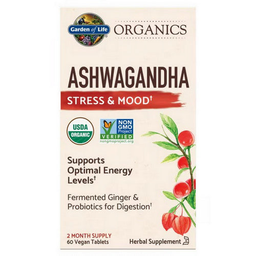 Garden of Life, Organics Ashwaganda Stress & Mood, 60 Vegan Tabs