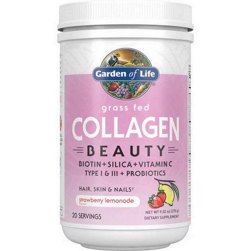 Garden of Life, Grass Fed Collagen Beauty Strawberry Lemonade Powder, 9.52 Oz
