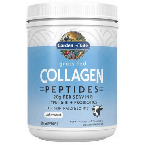 Garden of Life, Grass Fed Collagen Peptides Unflavored, 19.75 Oz