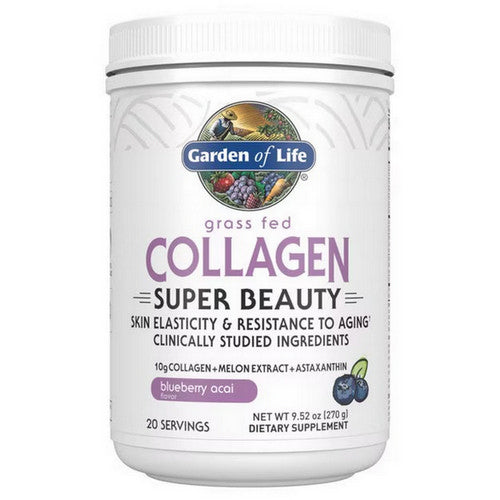 Garden of Life, Collagen Super Beauty Powder, Blueberry Acai, 270 Grams Powder