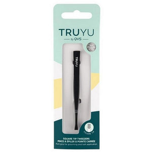 Qvs, Square Tip Tweezer Black, 1 Each