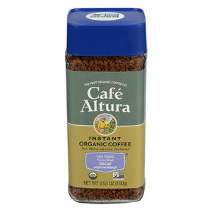 Cafe Altura, Instant Organic Coffee Decaf Freeze Dried, 3.5 Oz