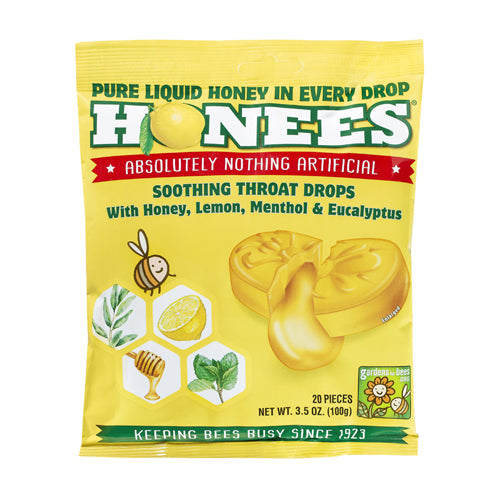 Honees, Filled Honey Lemon Cough Drops, 20 Lozenges