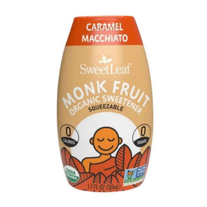 Sweetleaf Stevia, Monk Fruit Organic Sweetener Concentrate, Caramel Macchiato 1.7 Oz
