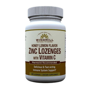 Windmill Health, Zinc Lozenges with Vitamin C Honey Lemon, 60 Lozenges