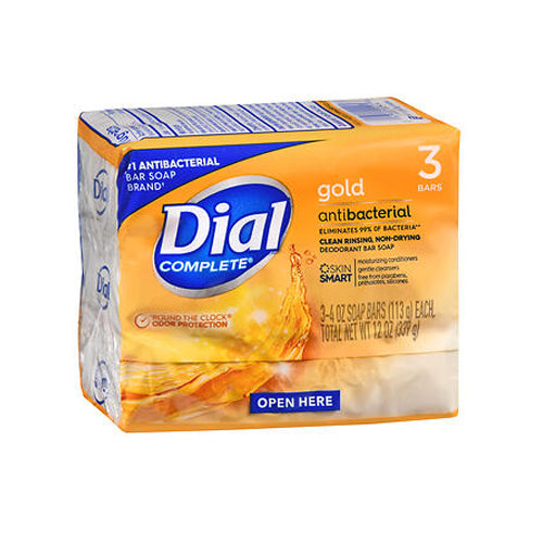 Dial, Advanced Clean Antibacterial Deodorant Bar Soap Gold, 3 X 4 Oz