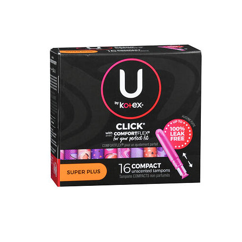 U By Kotex, Click Compact Tampons Super Plus Unscented, 16 Each, Unscented