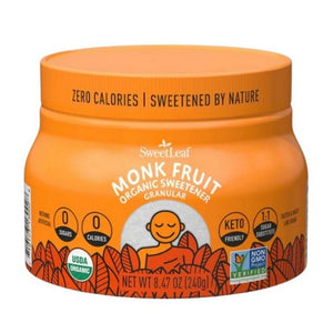 Sweetleaf Stevia, Organic Monk Fruit Sweetener Powder Cannister, 8.4 Oz