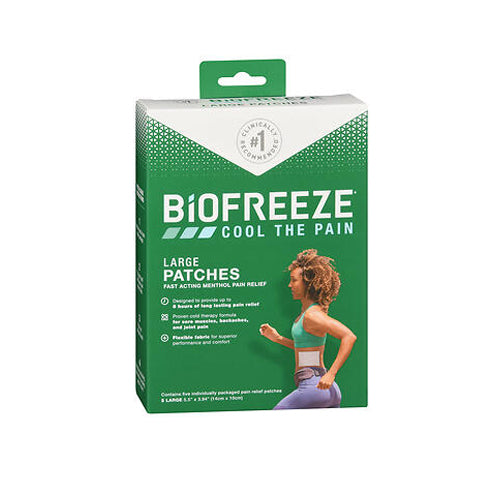 Biofreeze, Menthol-Pain Relieving Patches Large, 5 Count