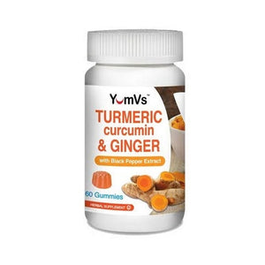 Yum-V's, Turmeric Curcumin With Ginger And Piperine Gummies Peach, 60 Gummies