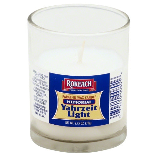 Rokeach, Candle Tmblr Mmorial Glas, Case of 24 X 1 Each