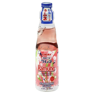 Kimura, Bev Ramune Strawberry, 6.76 Oz(Case Of 18)