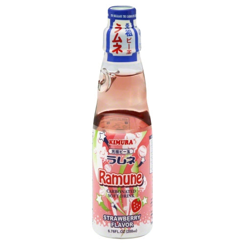 Kimura, Bev Ramune Strawberry, 6.76 Oz(Case Of 18)