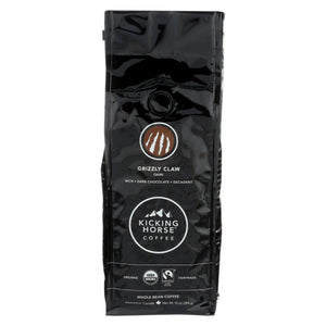 Kicking Horse, Coffee  Organic  Whole Bean  Grizzly Claw  Dark Roast, 10 Oz(Case Of 6)