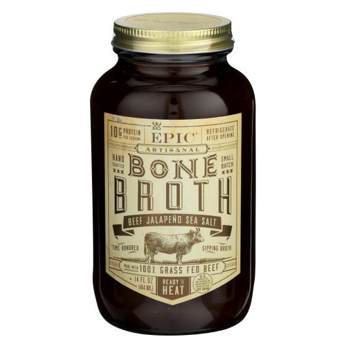 Epic, Bone Broth Beef Jalapeno Sea Salt, 14 Oz(Case Of 6)