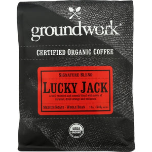 Groundwork Coffee, Coffee Lucky Jack Org, 12 Oz(Case Of 6)
