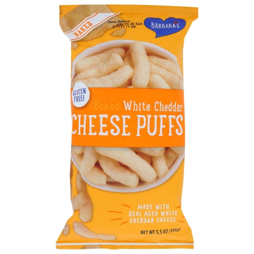 Barbara's, Baked Cheese Puffs All Natural Gluten Free White Cheddar, 5.5 Oz(Case Of 12)