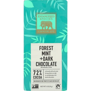 Endangered Species, Choc Bar Rain Forest Drk, Case of 12 X 3 Oz