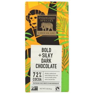 Endangered Species, Choc Bar Chimpnz Drk Choc, Case of 12 X 3 Oz