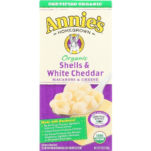 Annie's Homegrown, Mac & Chs Shell & Wht Chd, Case of 12 X 6 Oz