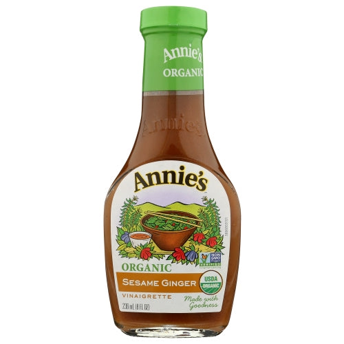 Annie's Homegrown, Organic Sesame Ginger Vinaigrette Dtressing, 8 Oz(Case Of 6)