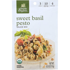 Simply Organic, Organic Sweet Basil Pesto Seasoning Mix, 0.53 Oz(Case Of 12)