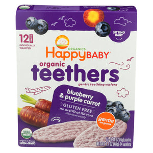 Happy Baby Food, Organic Teethers Blueberry And Purple Carrot, 1.7 Oz(Case Of 6)