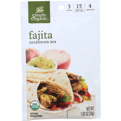 Simply Organic, Organic Fajita Seasoning Mix, 1 Oz