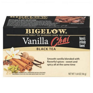 Bigelow, Vanilla Chai Black Tea, 1.64 Oz(Case Of 6)