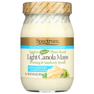 Spectrum Naturals, Naturals Mayo Eggless Vegan Light Canola, Case of 12 X 16 Oz