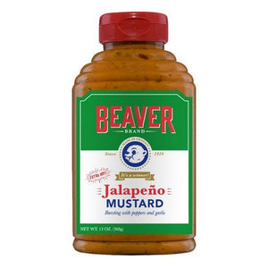 Beaver, Jalapeno Mustard Extra Hot, 13 Oz(Case Of 6)