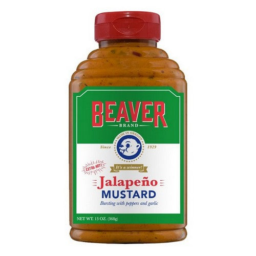 Beaver, Jalapeno Mustard Extra Hot, 13 Oz(Case Of 6)