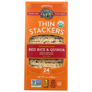Lundberg, Thin Stackers Red Rice And Quinoa Salt Free, 6 Oz(Case Of 6)