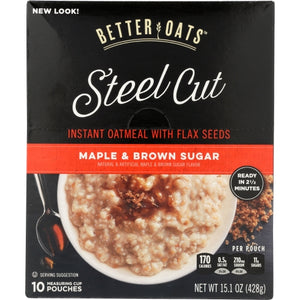 Better Oats, Oats Steel Mapl&Brn Sgr, 15.1 Oz(Case Of 6)
