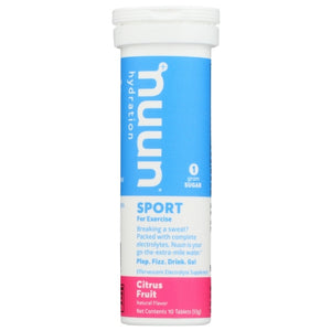Nuun, Sport Hydration Single Tube Citrus Fruit, 10 Tabs