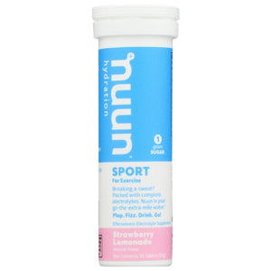 Nuun, Sport Strwbry Lemonade, Case of 8 X 10 TB