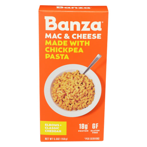 Banza, Chickpea Elbows And Classic Cheddar Macaroni & Cheese, 5.5 Oz(Case Of 6)